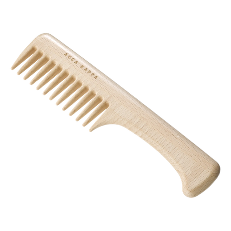 Acca Kappa Beech Wood Comb With Handle. Coarse Teeth.