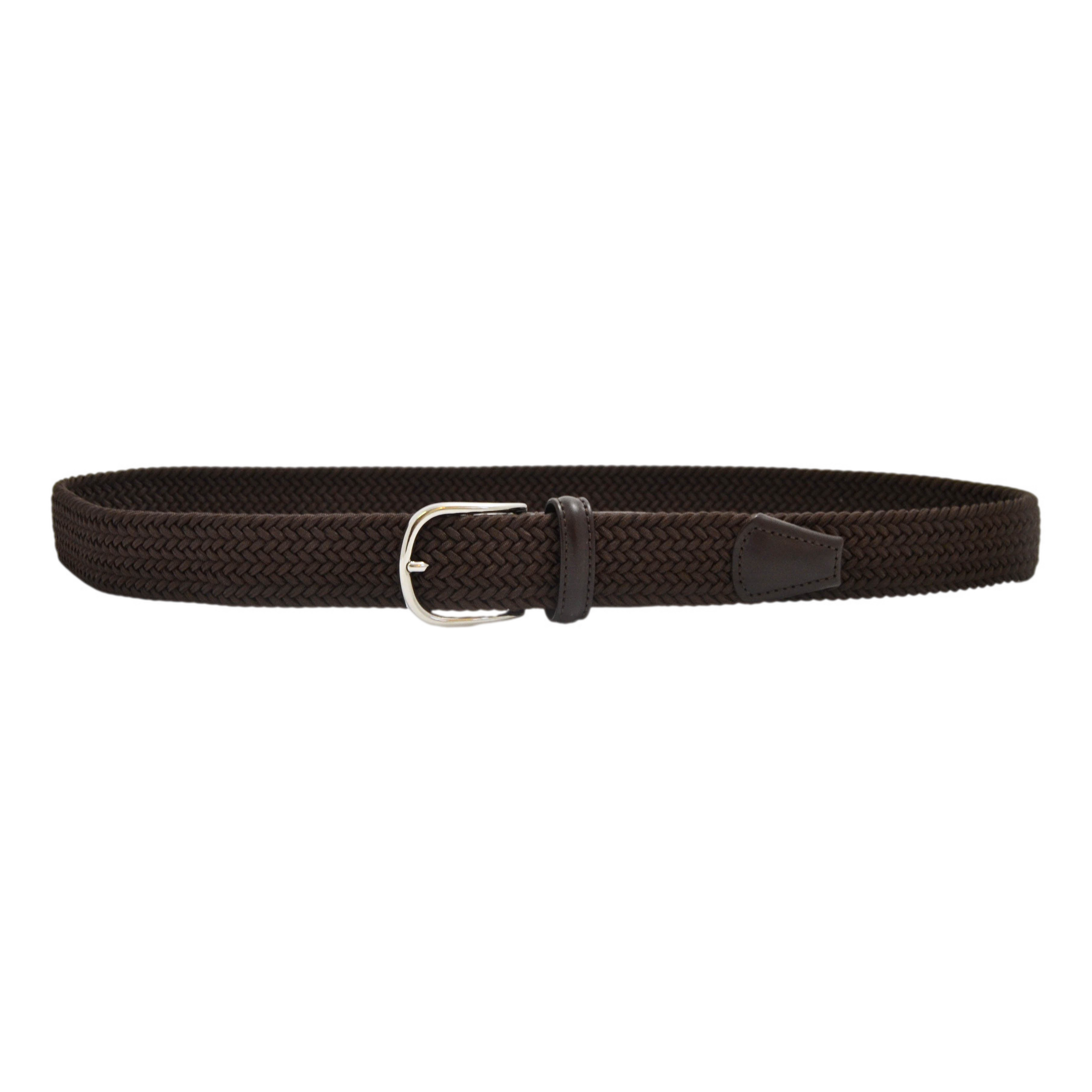 Anderson's Classic Elastic Woven Belt - Mørkebrun S (80cm)