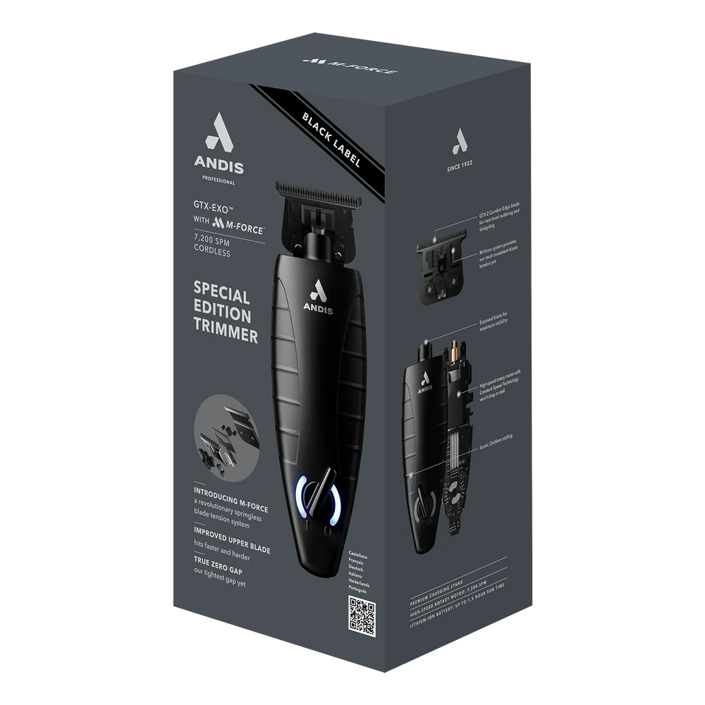 Andis Cordless Black Label GTX-EXO M-Force Special-Edition trådløs skjeggtrimmer