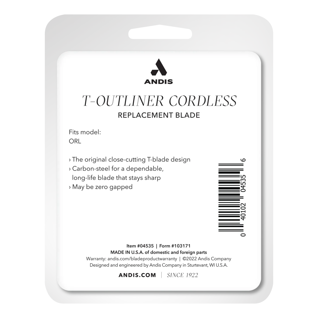 Andis reserveblad til Cordless Lithium T-outliner