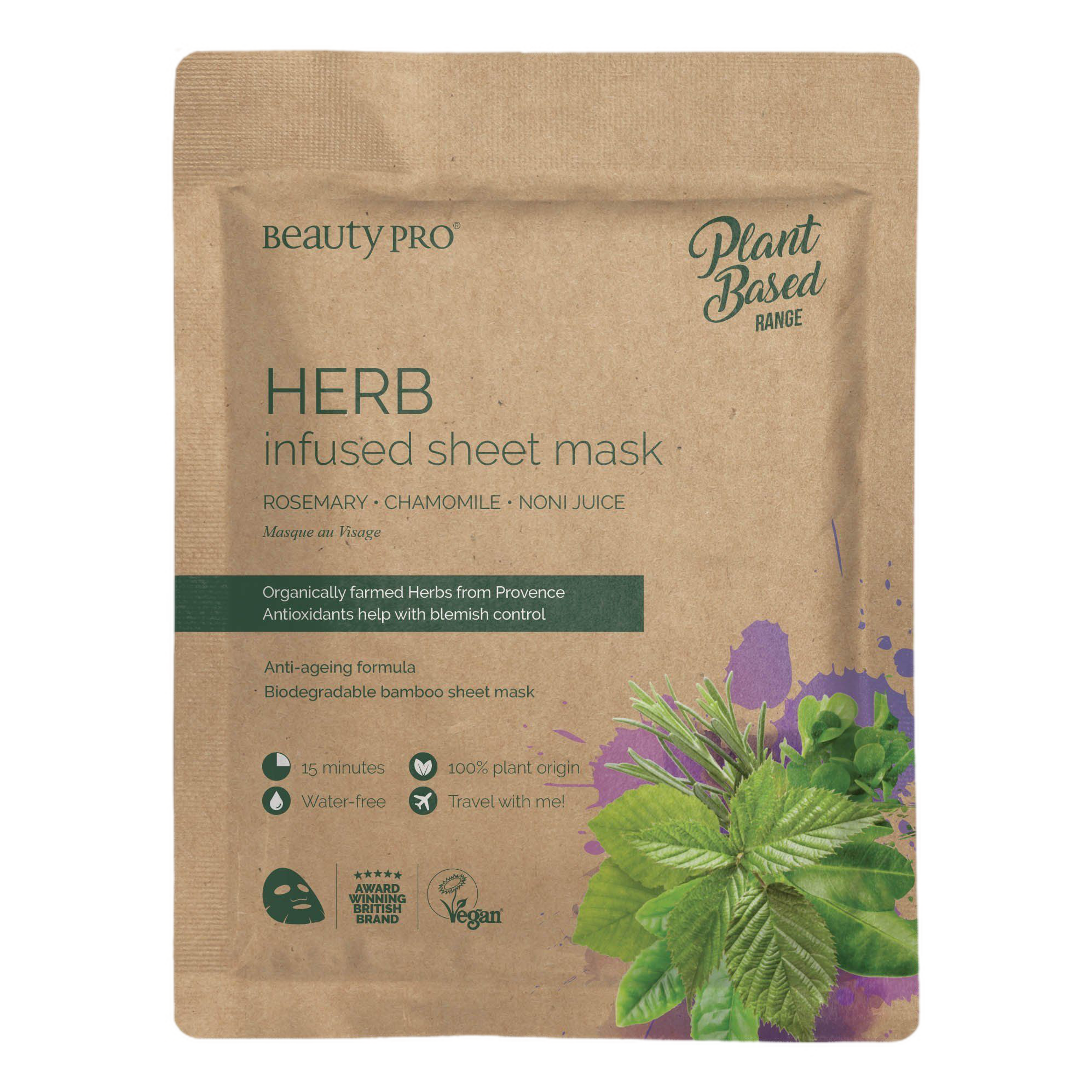 Beauty Pro Plant Based Herb Infused ansiktsmaske