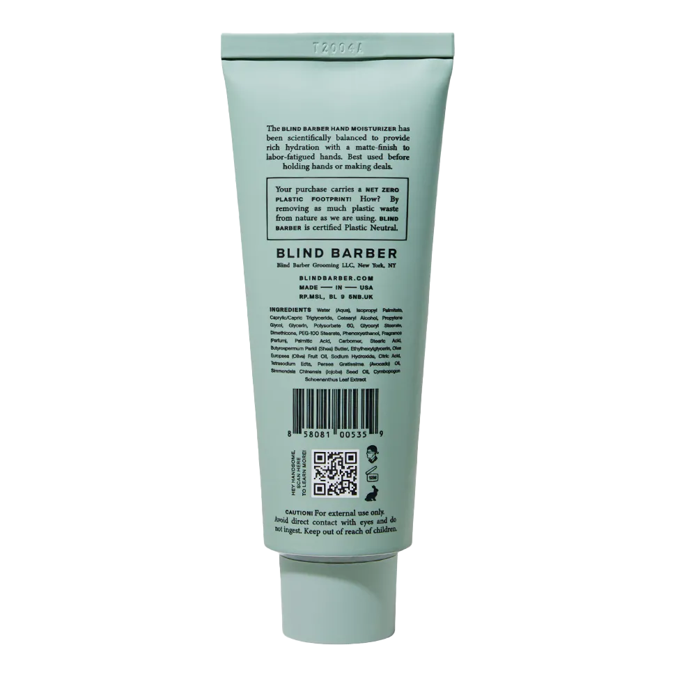 Blind Barber Lemongrass Tea Daily Hand Moisturizer