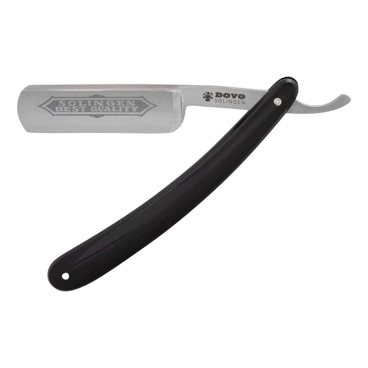 DOVO barberkniv - Sort Skaft 6/8"