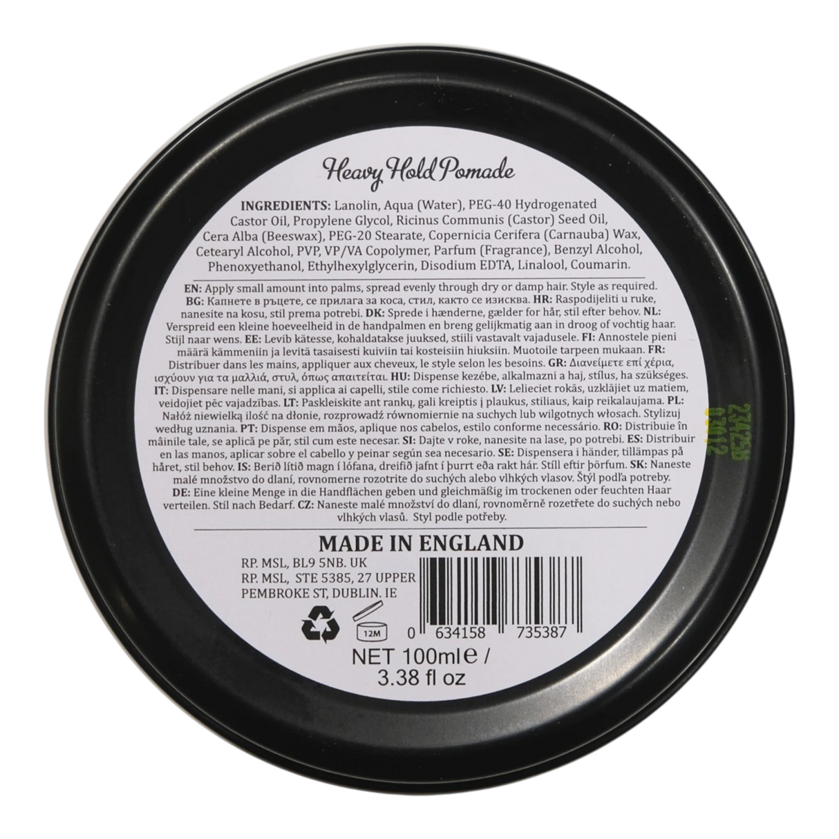 Dapper Dan Heavy Hold Pomade