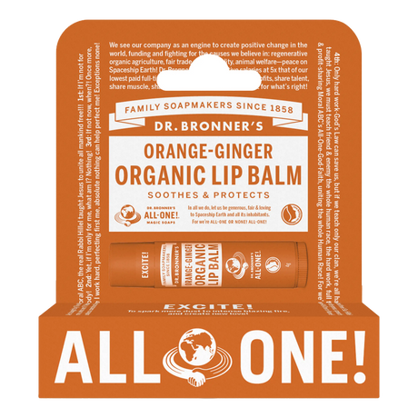 Dr. Bronner's leppepomade Appelsin og ingefær