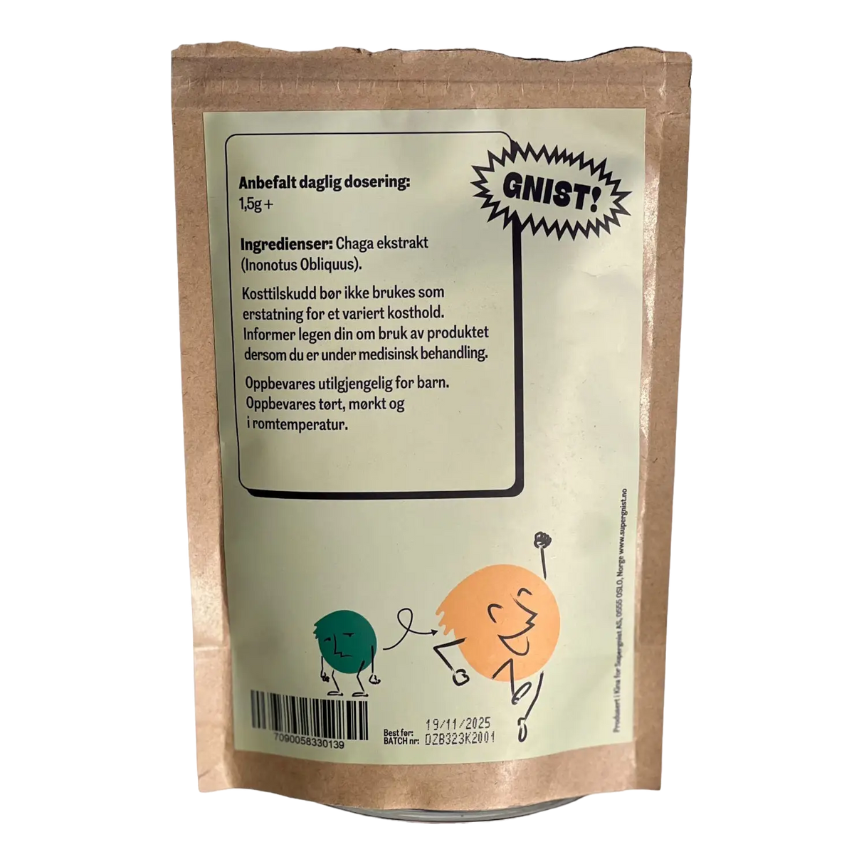 GNIST! Chaga dobbeltekstrakt pulver 100g