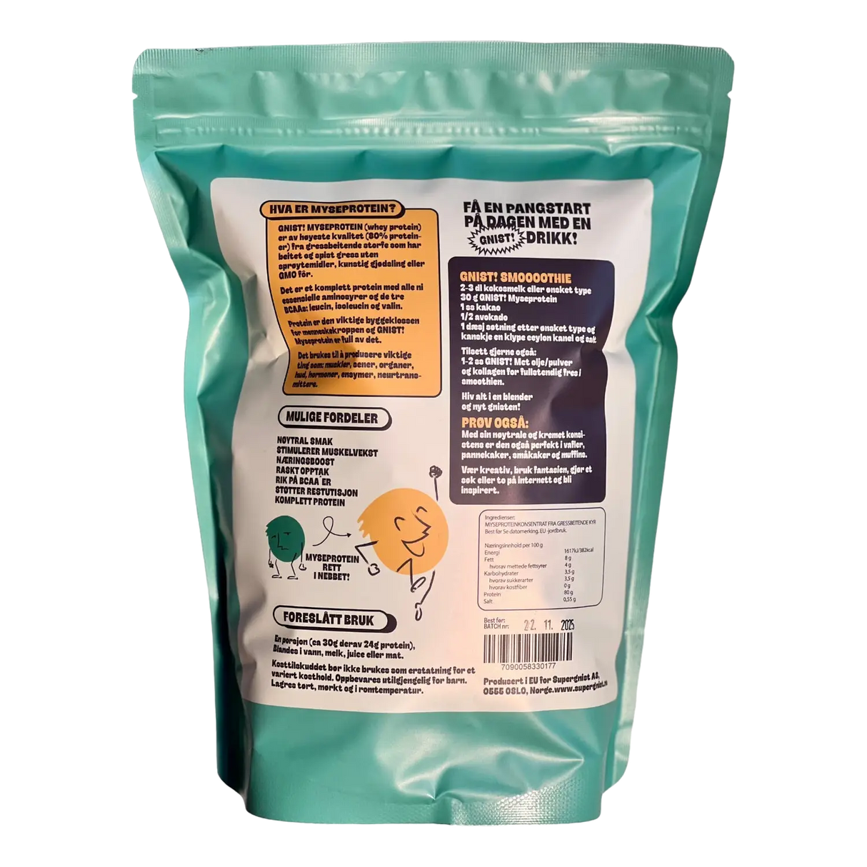 GNIST! Myseprotein whey pose 1kg