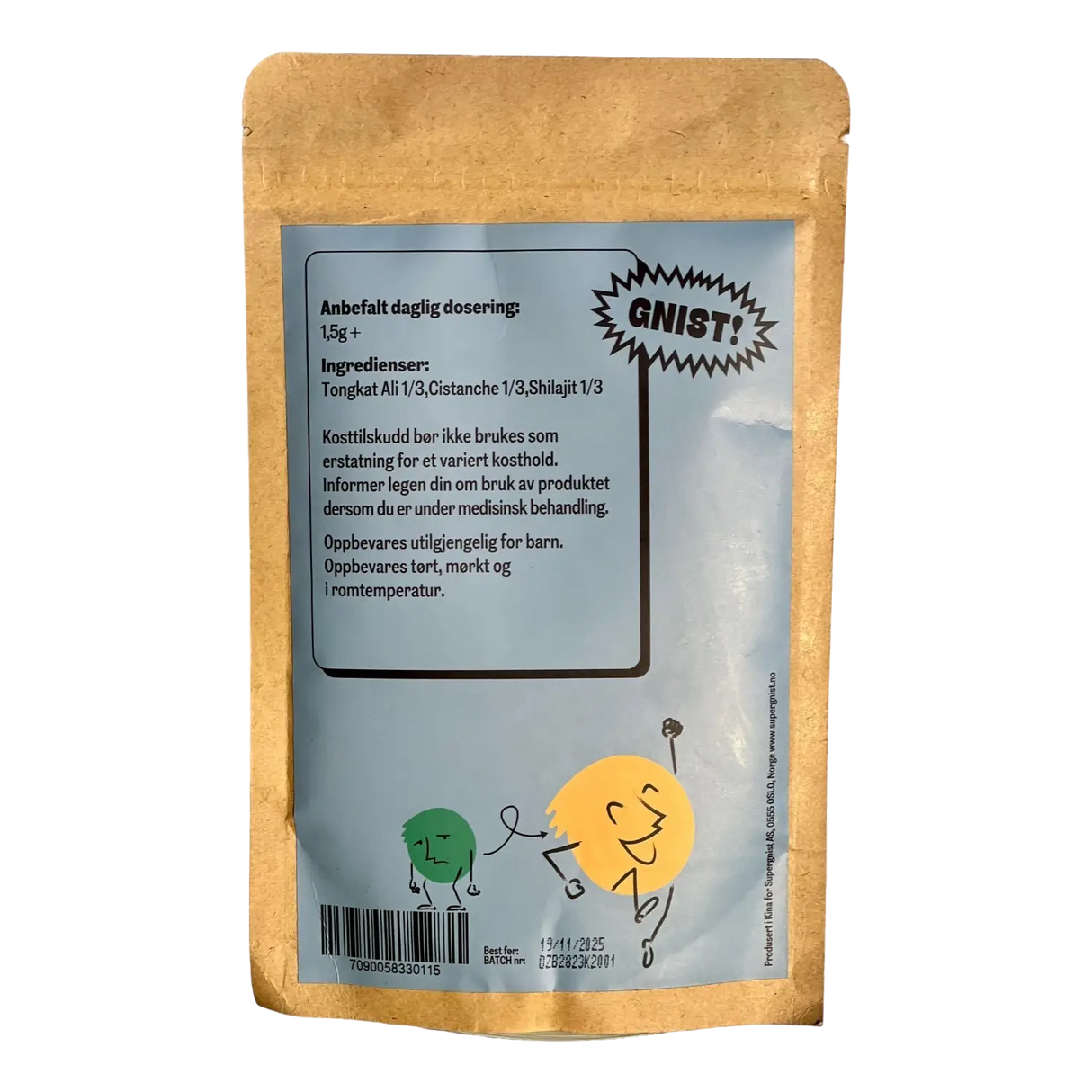 GNIST! Styrke pulver - Tongat Ali, Cistanche, Shilajit 100g