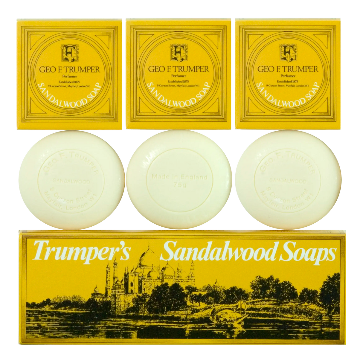 Geo F. Trumper 3-pakning håndsåpe - Sandeltre