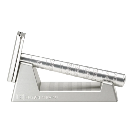 Henson Shaving AL13 barberhøvel med stativ og 100 barberblader