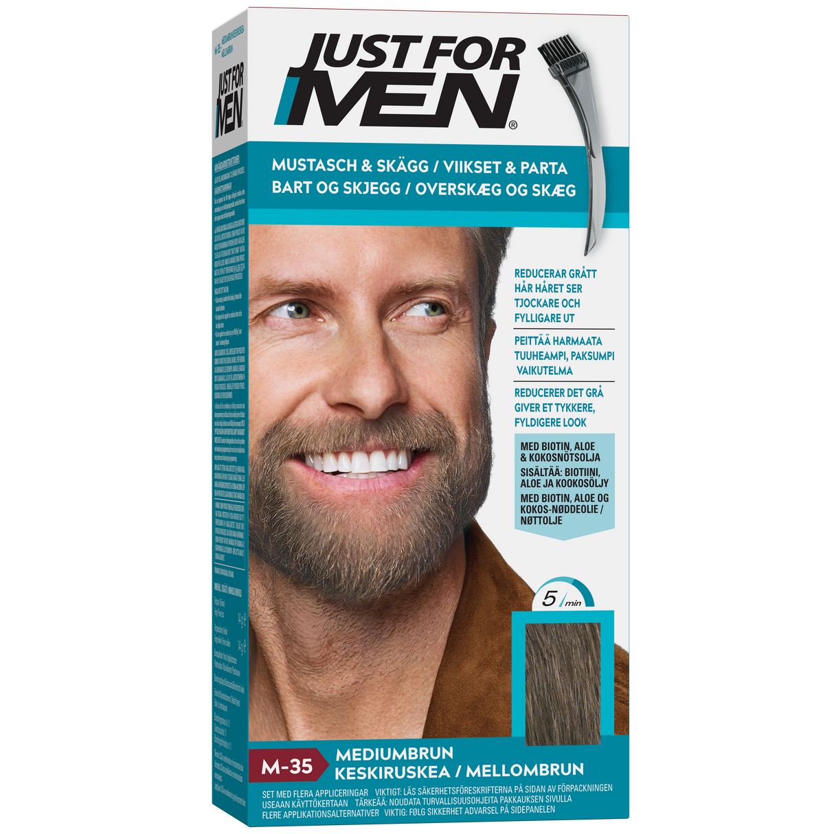 Just For Men bart- og skjeggfarge Middels brun