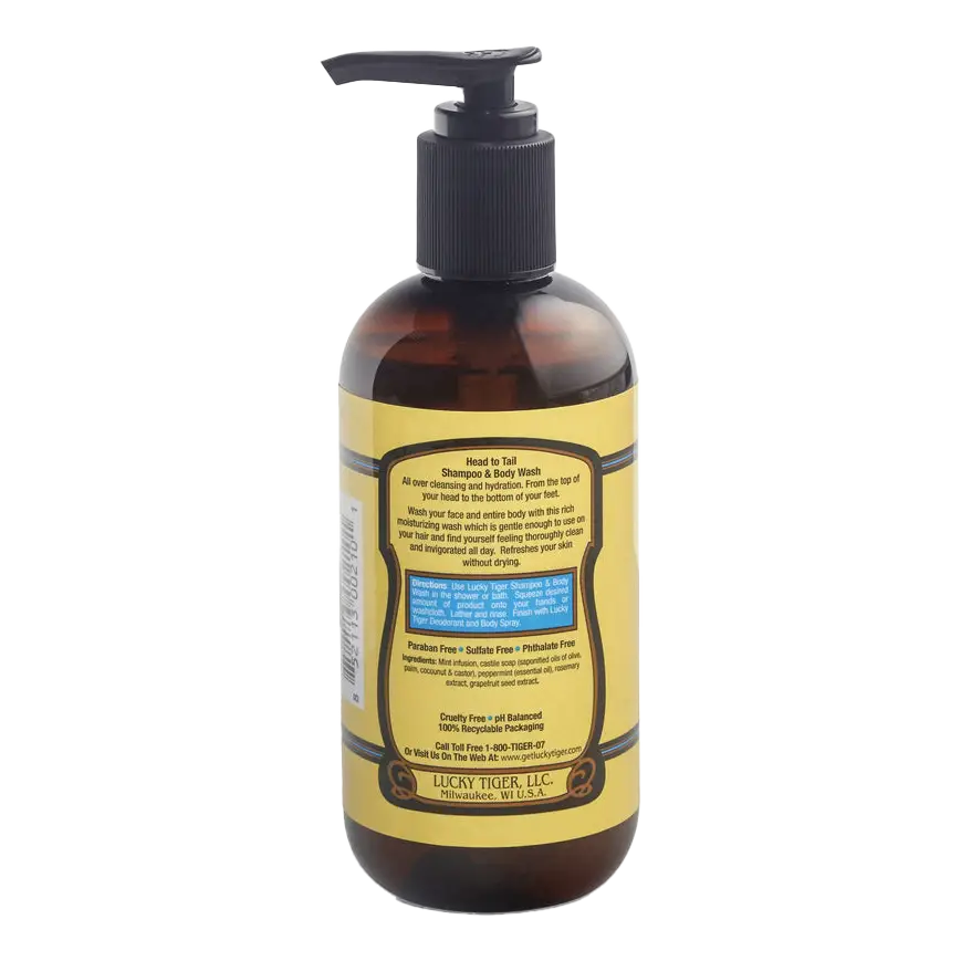 Lucky Tiger Head To Tail Peppermint Sjampo & Body Wash