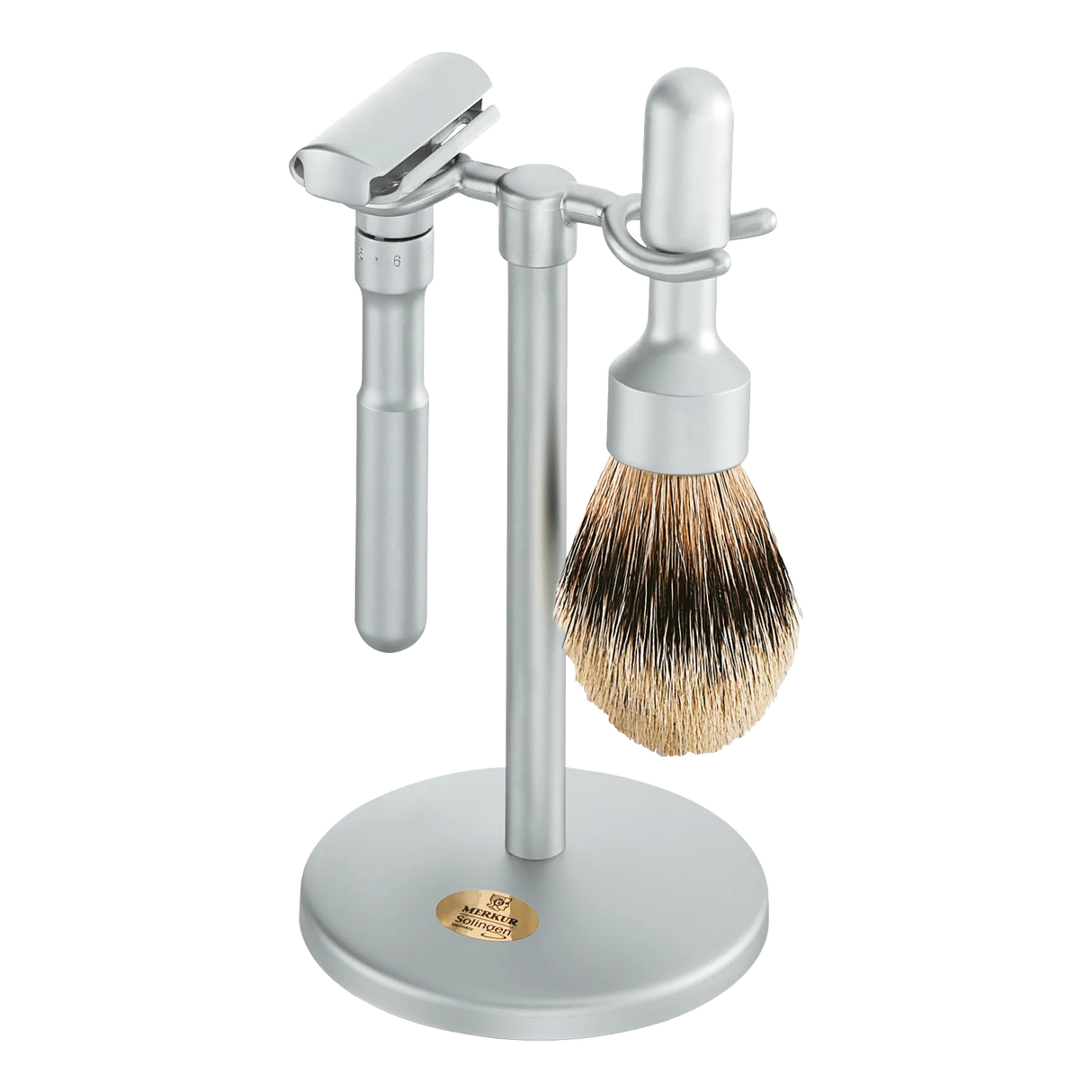 Merkur Futur Silvertip barbersett 3 deler Matt krom