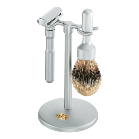 Merkur Futur Silvertip barbersett 3 deler Matt krom