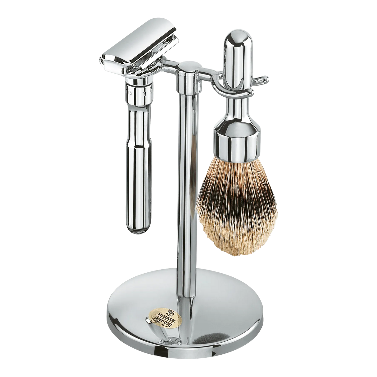 Merkur Futur Silvertip barbersett 3 deler Polert krom