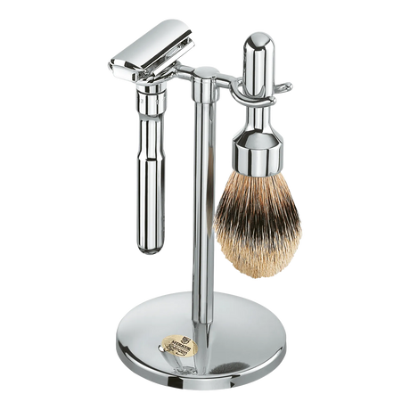 Merkur Futur Silvertip barbersett 3 deler Polert krom