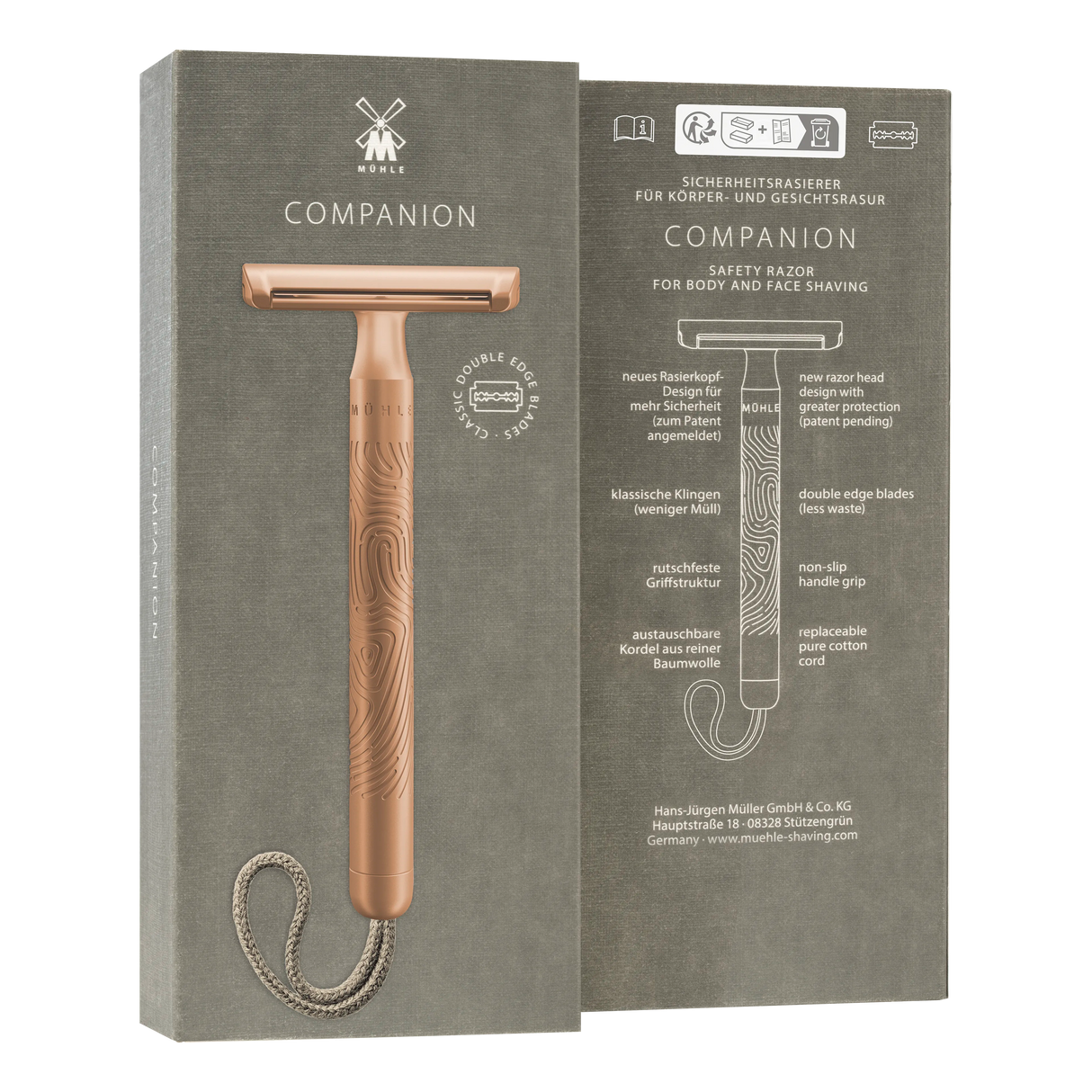 Mühle Companion barberhøvel - Rosegull