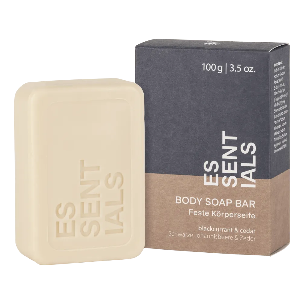 Mühle Essentials kroppssåpe i fast form - solbær og sedertre