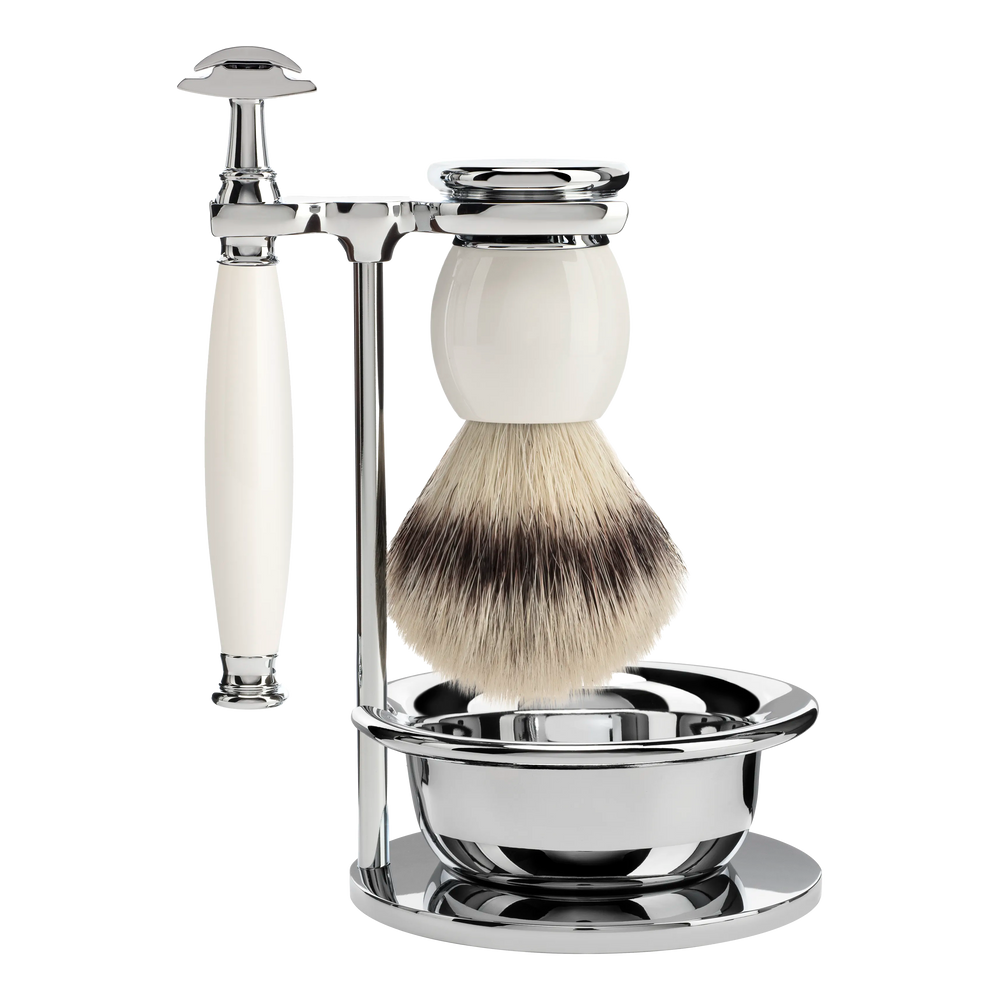 Mühle Sophist barbersett 4 deler Hvit porselen
