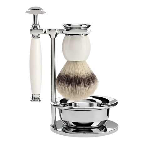 Mühle Sophist barbersett 4 deler Hvit porselen