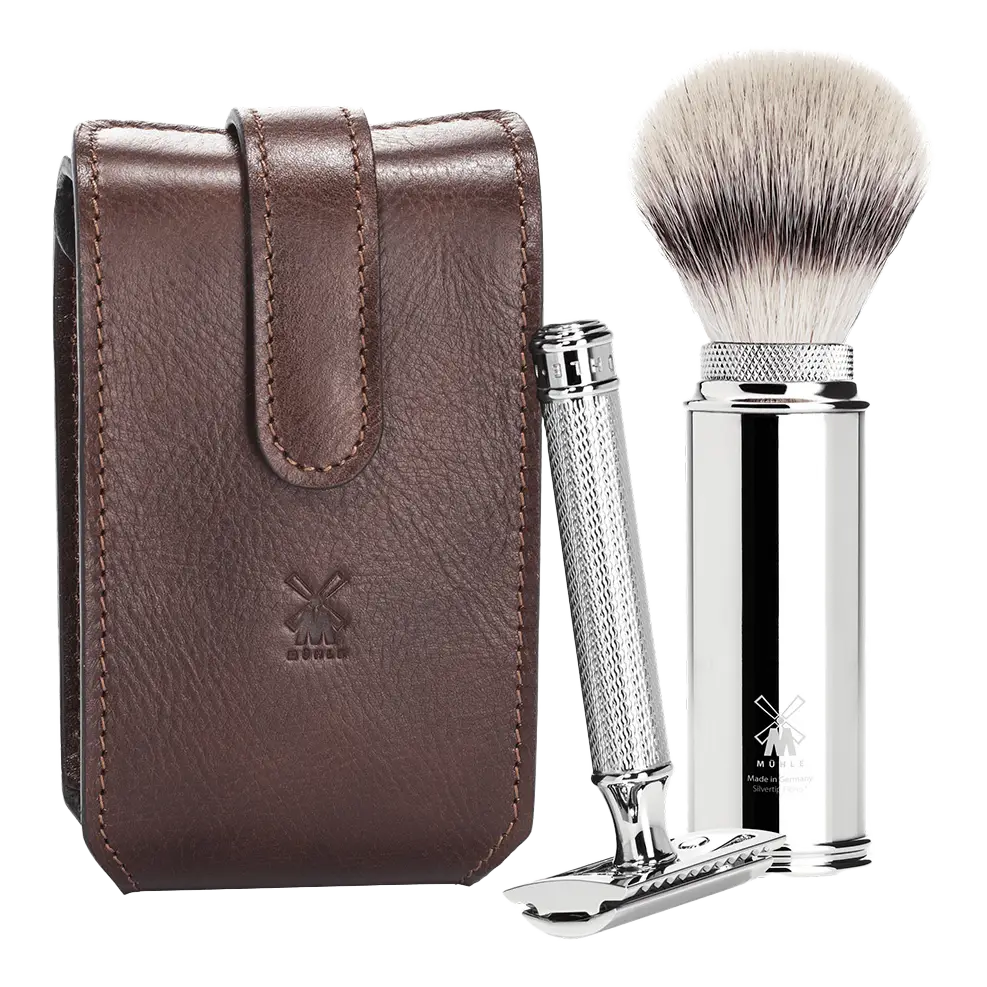 Mühle reisebarbersett Brun