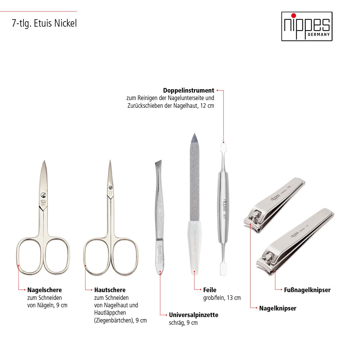 Nippes manikyrsett Vintage - 7 deler