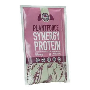 Plantforce Synergy Proteinpulver 20 g prøvepose Berry