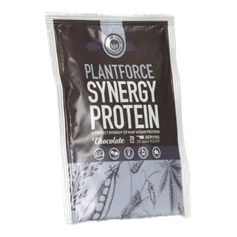 Plantforce Synergy Proteinpulver 20 g prøvepose Sjokolade