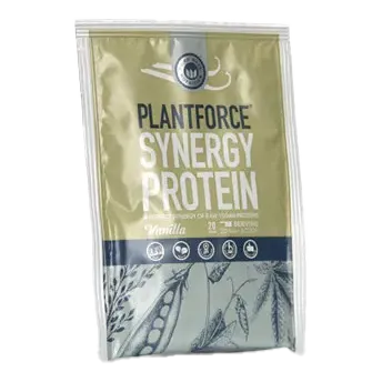 Plantforce Synergy Proteinpulver 20 g prøvepose Vanilje