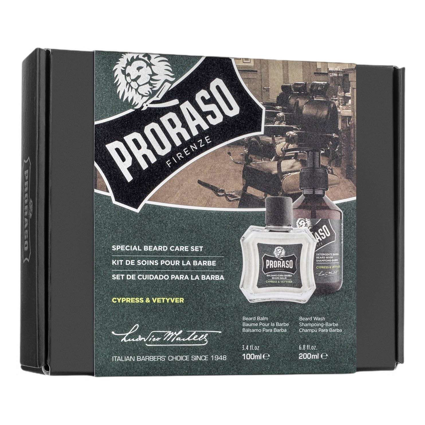 Proraso Duo Pack sjampo og skjegglotion Sypress og vetiver