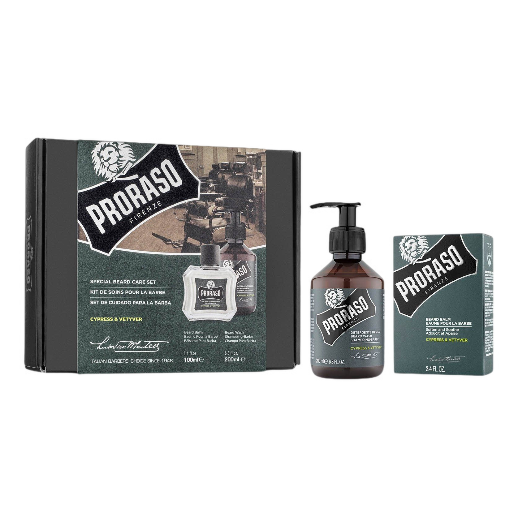 Proraso Duo Pack sjampo og skjegglotion Sypress og vetiver