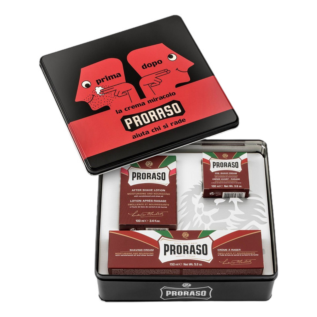 Proraso gavesett med barberprodukter Sandeltre