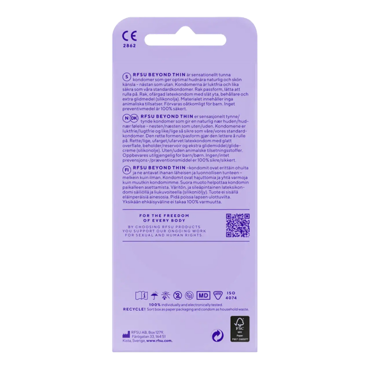 RFSU kondomer Beyond Thin 15-pakning