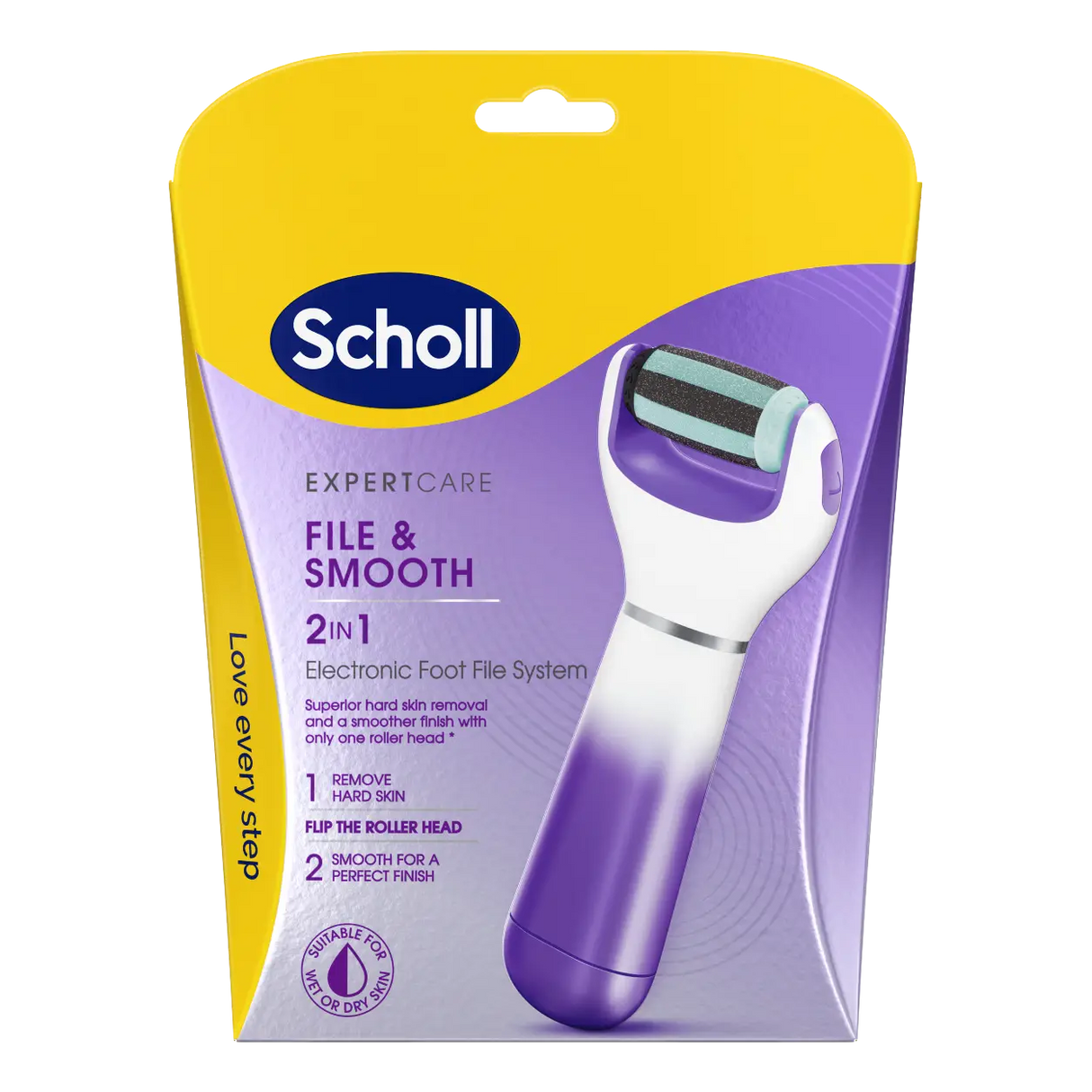 Scholl Purple Pedicure 2in1 elektronisk fotfil