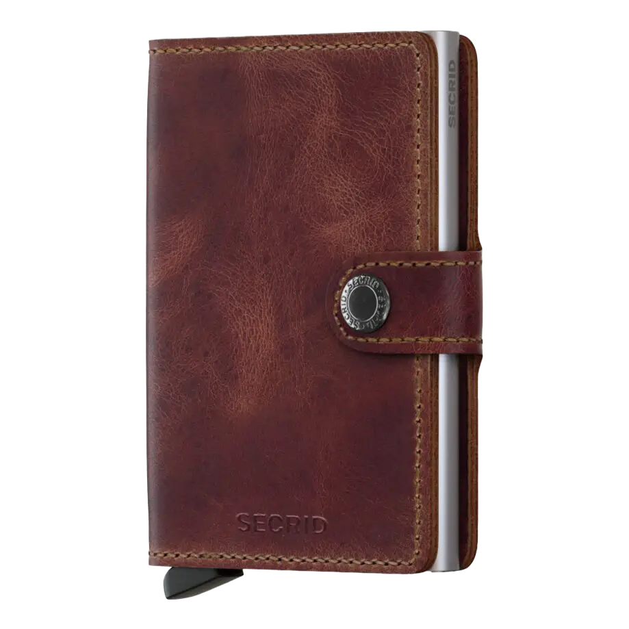 Secrid Miniwallet lommebok med kortholder Mørkebrun