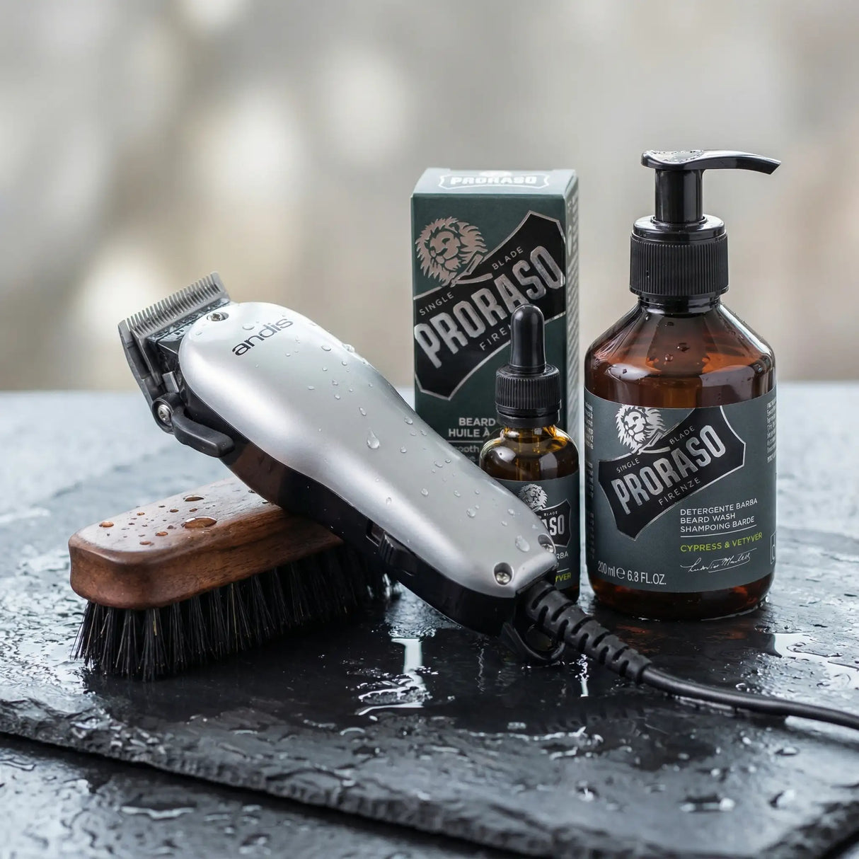 Skjeggsett med skjeggklipper