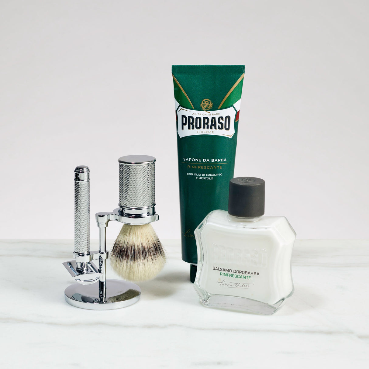 Startsett til tradisjonell barbering