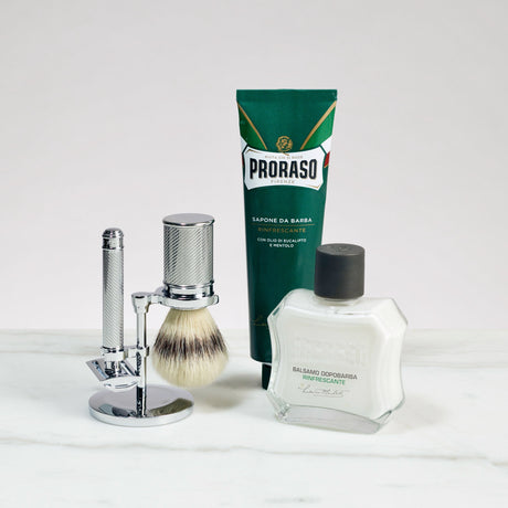 Startsett til tradisjonell barbering