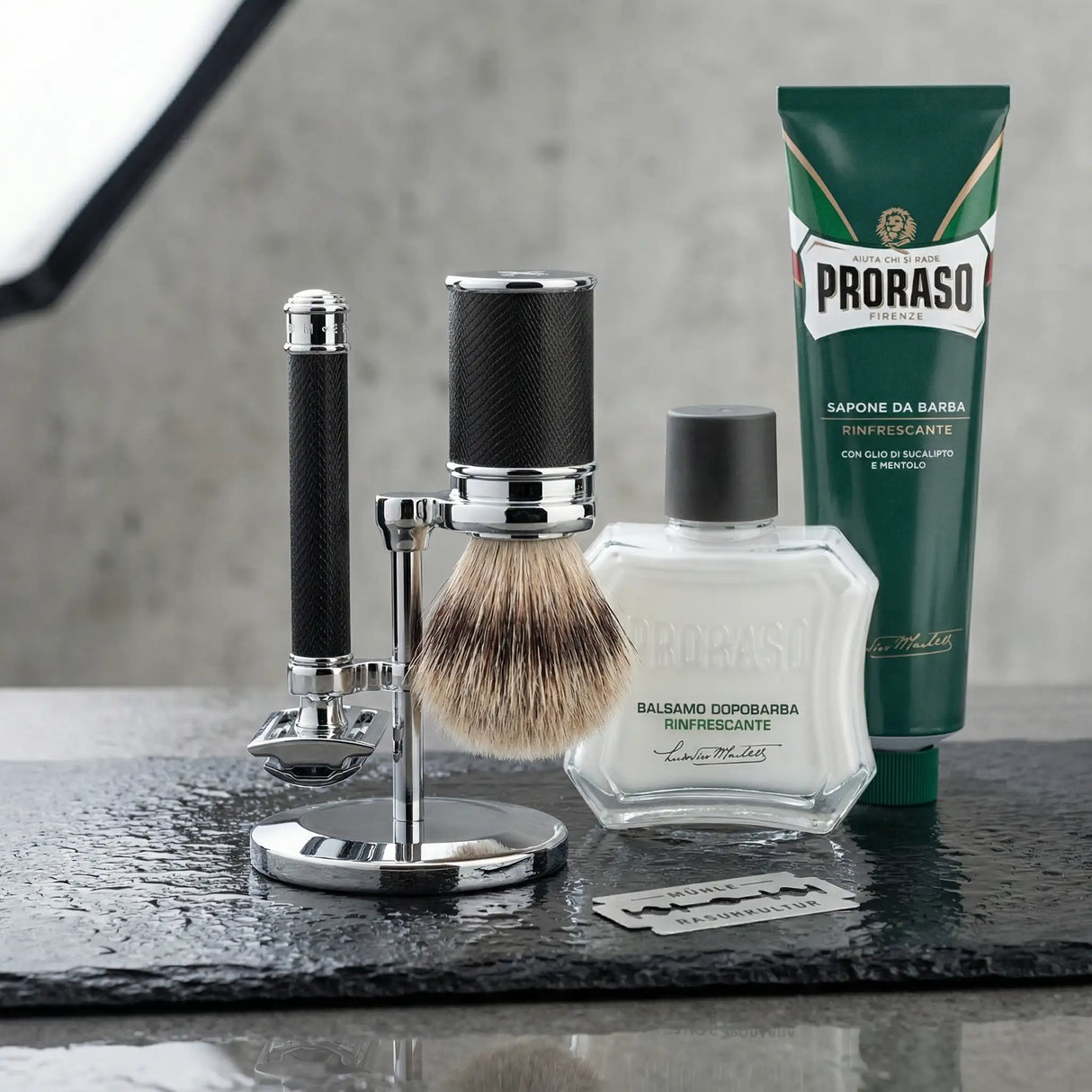 Startsett til tradisjonell barbering