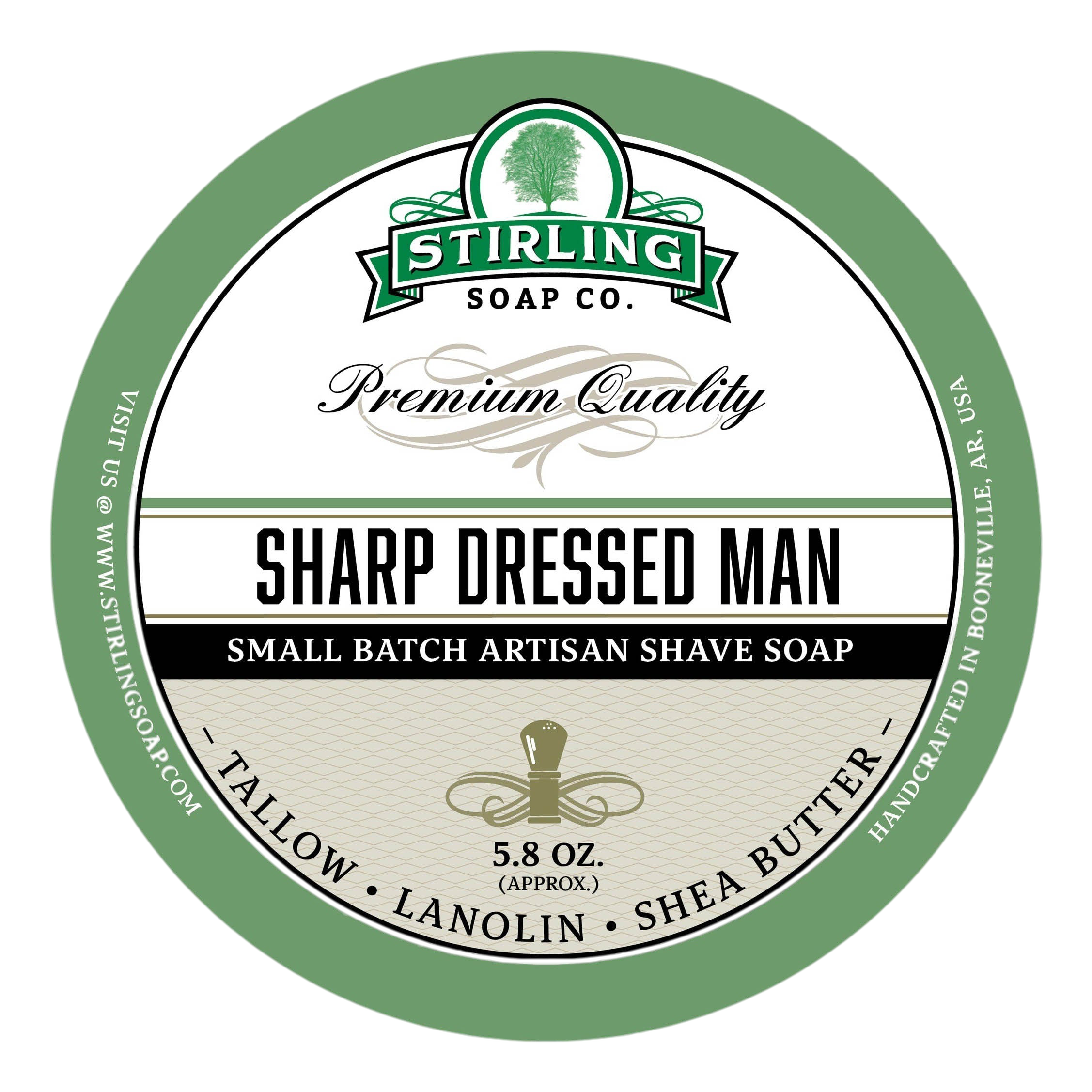 Stirling Soap Co. barbersåpe i skål Sharp Dressed Man