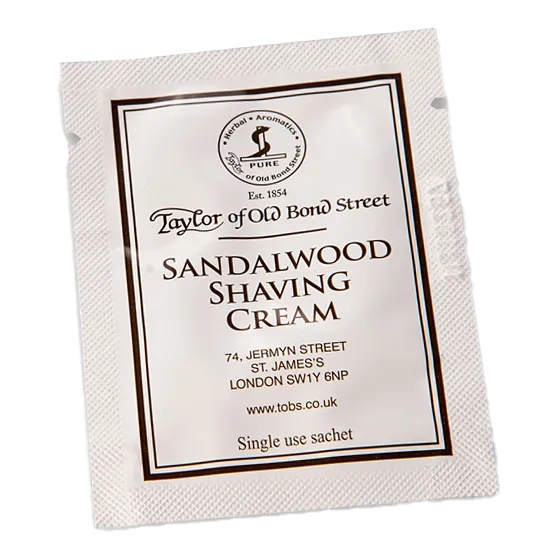 Taylor of Old Bond Street barberkrem vareprøve Sandeltre