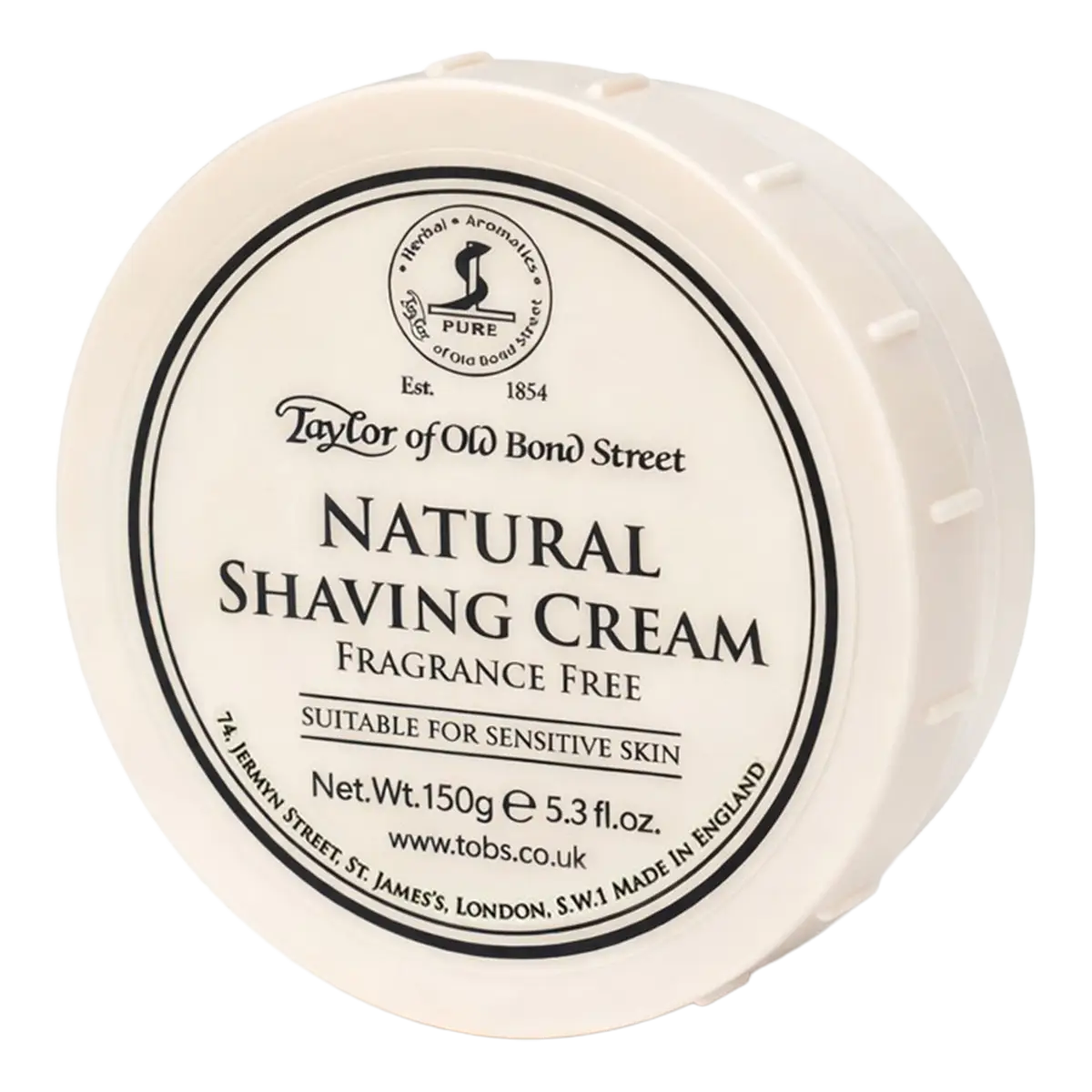 Taylor of Old Bond Street naturlig barberkrem i skål - Duftfri