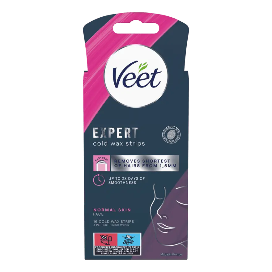 Veet Expert Cold Wax Strips ansikt normal hud 16 stk