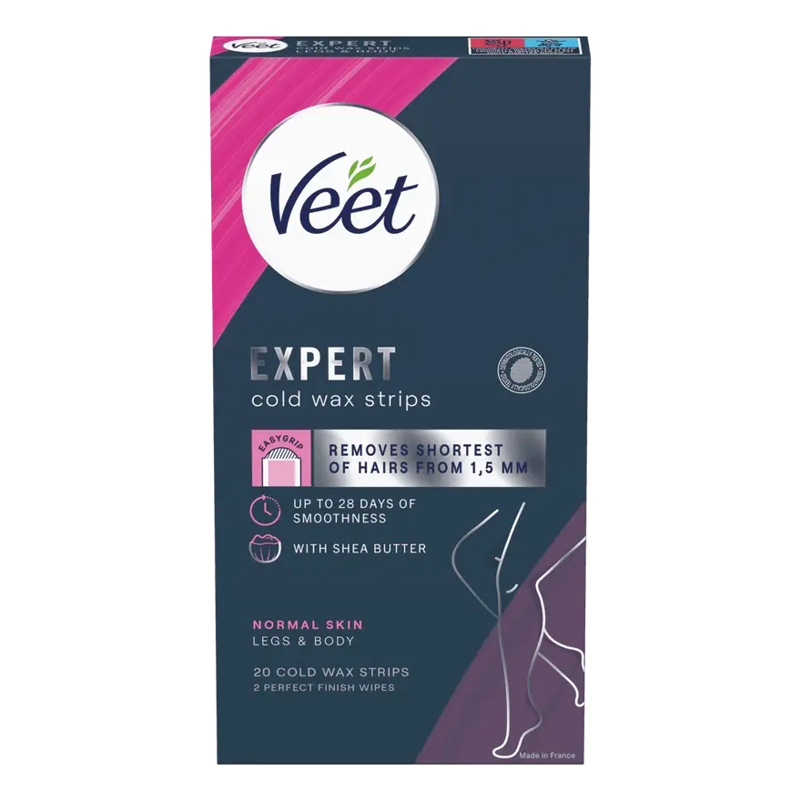 Veet Expert Cold Wax Strips ben & kropp normal hud 20 stk