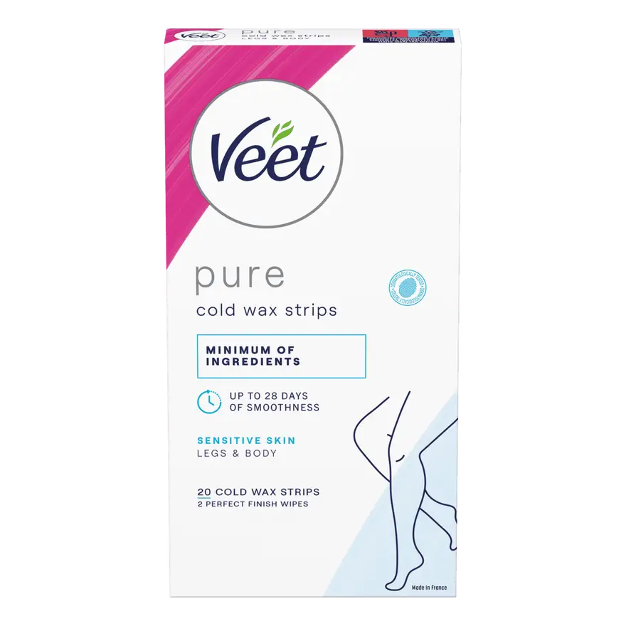 Veet Pure Cold Wax Strips ben & kropp sensitiv hud 20 stk