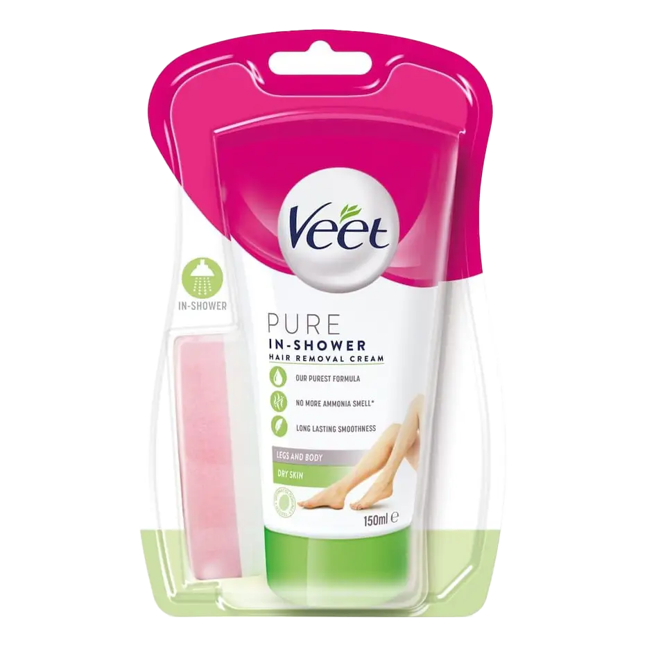 Veet Pure hårfjerningskrem i dusjen ben & kropp tørr hud