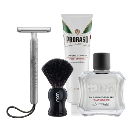 Barbersett for henne - Med barberkost Blå Sort Coral Turkis Sort