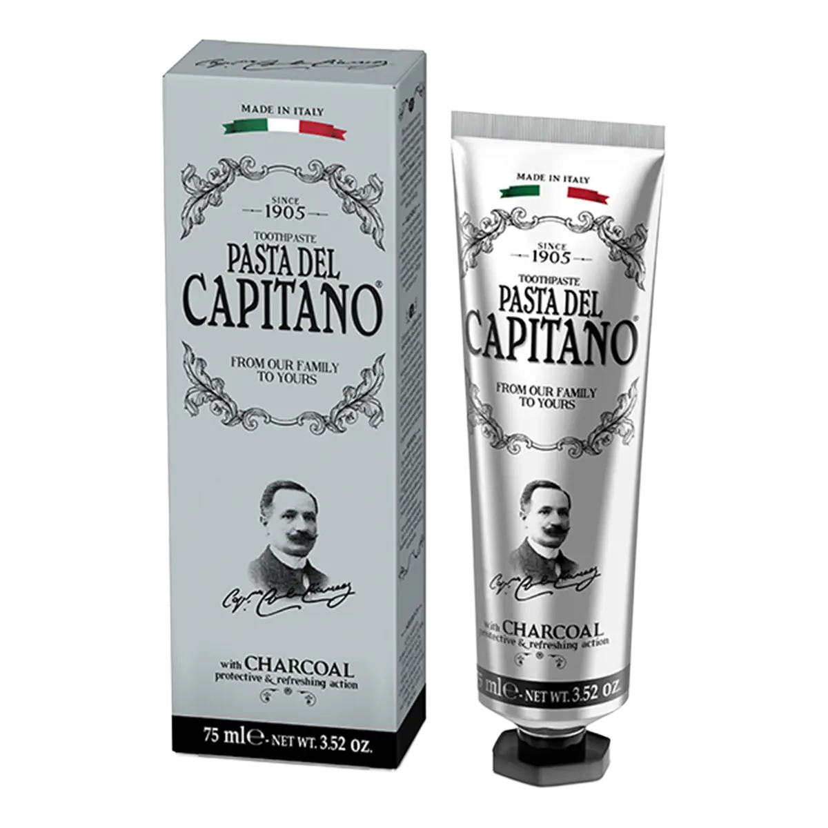 Pasta del Capitano 1905 Charcoal tannkrem