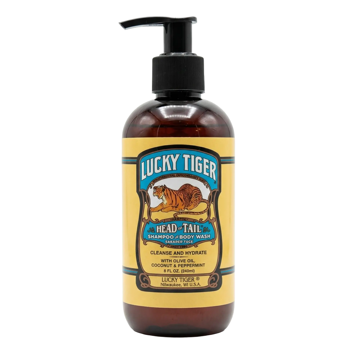 Lucky Tiger Head To Tail Peppermint Sjampo & Body Wash