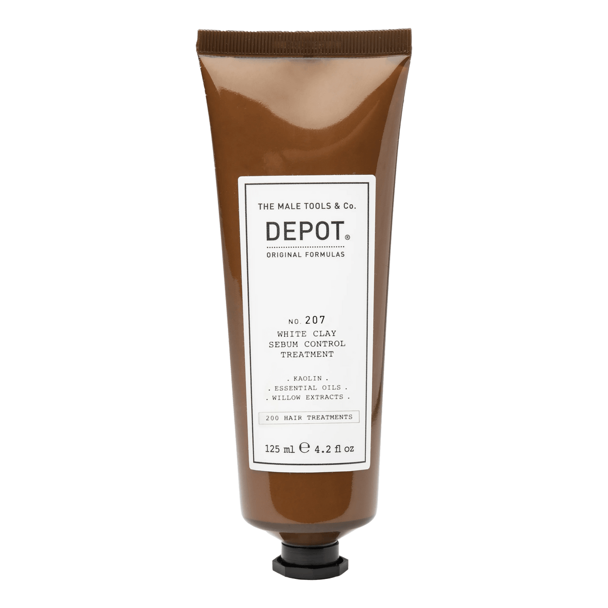 Depot No. 207 hvit leire sebumkontroll behandling i brun tub med svart lokk
